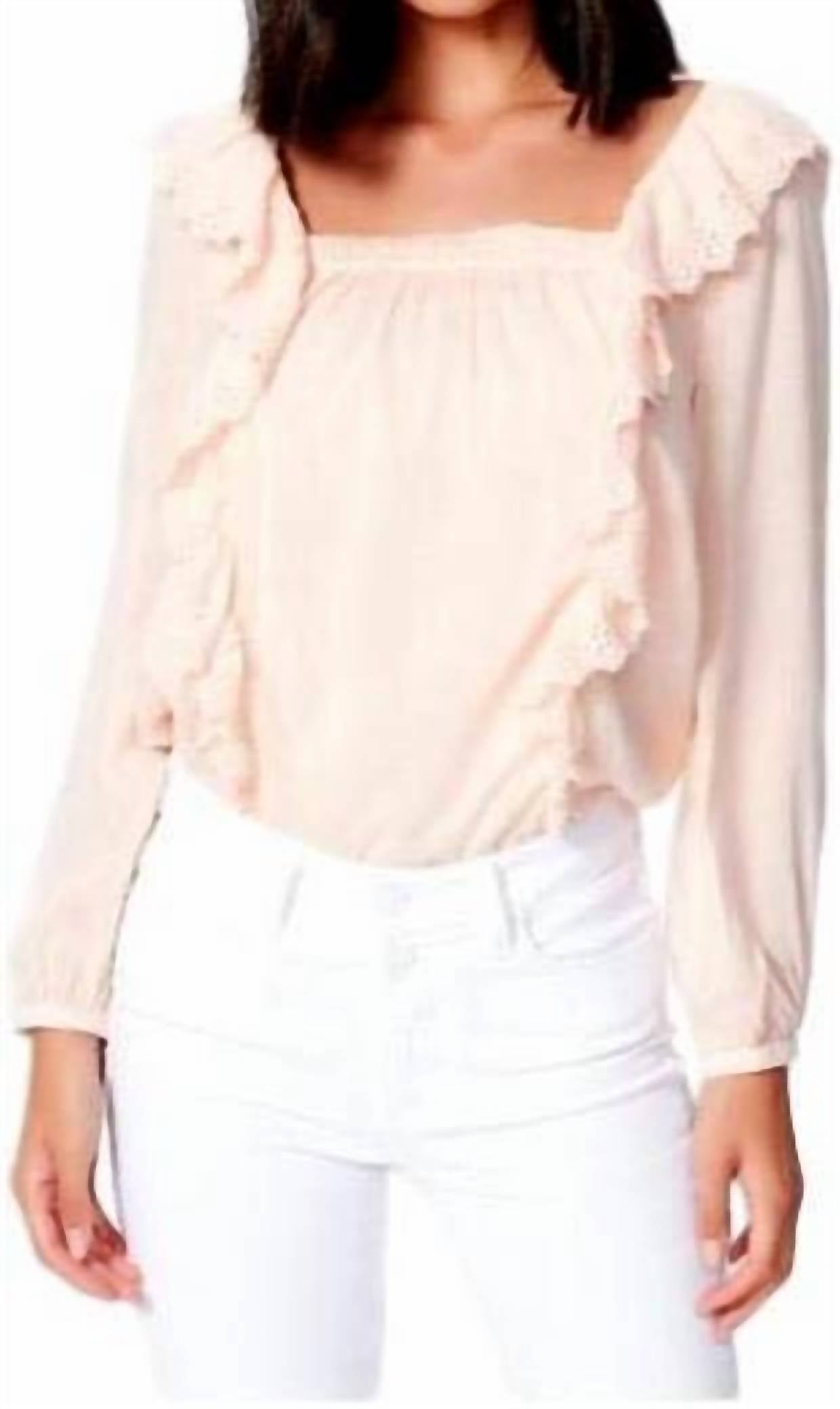 Paige - Brylen Squareneck Eyelet Ruffle Top