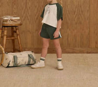 Rylee + Cru Kid's Raglan Crop Tee And Track Short Set in racquet club - item