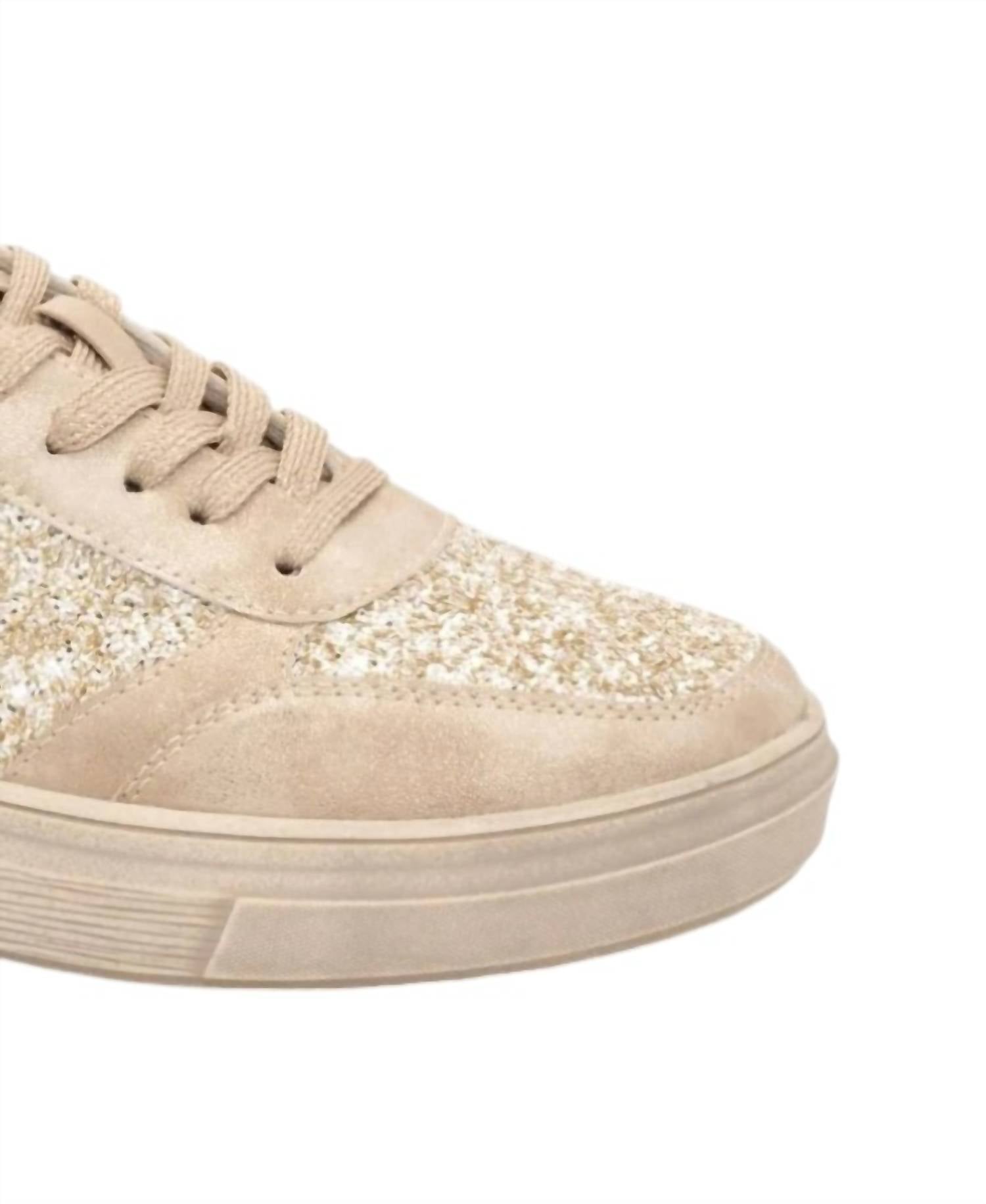 Corkys Footwear Women's Rad Sneaker in gold metallic 1 - women's sneaker - detail view