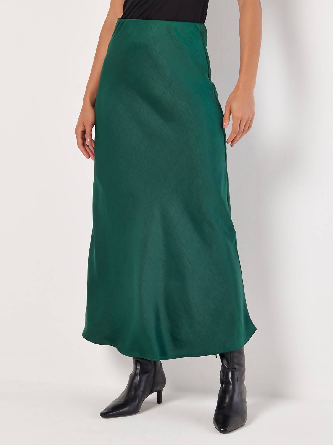 Apricot - Satin Bias Midi Skirt