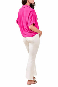 Tribal - Lapel Collar V-neck Short Sleeve Shirt