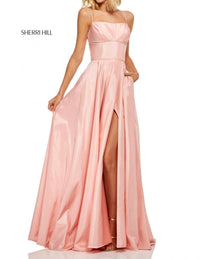Sherri Hill Wrap Skirt With Pockets Prom Gown in blush - women's dress