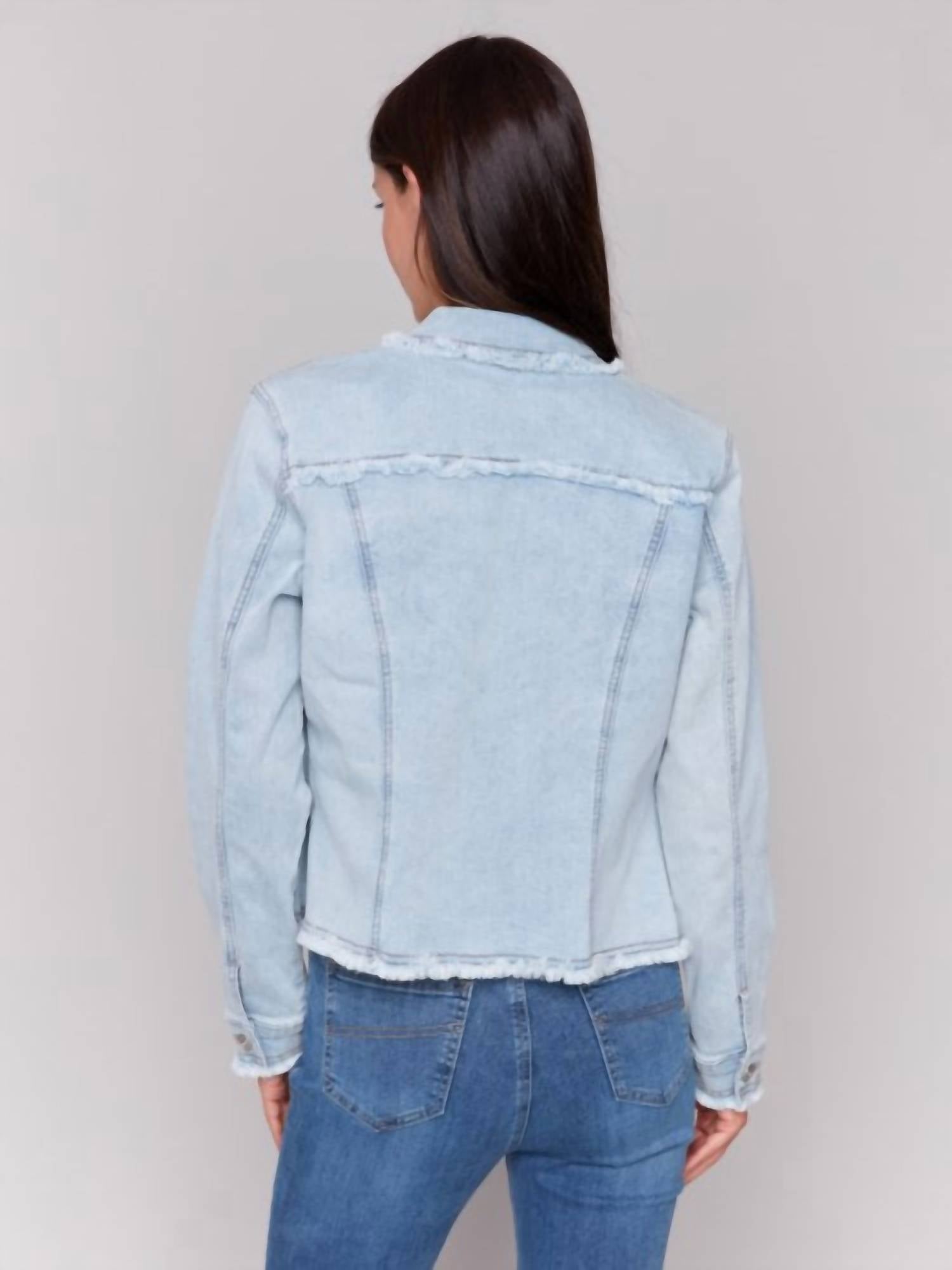Charlie B - Frayed Edge Stretch Denim Jacket