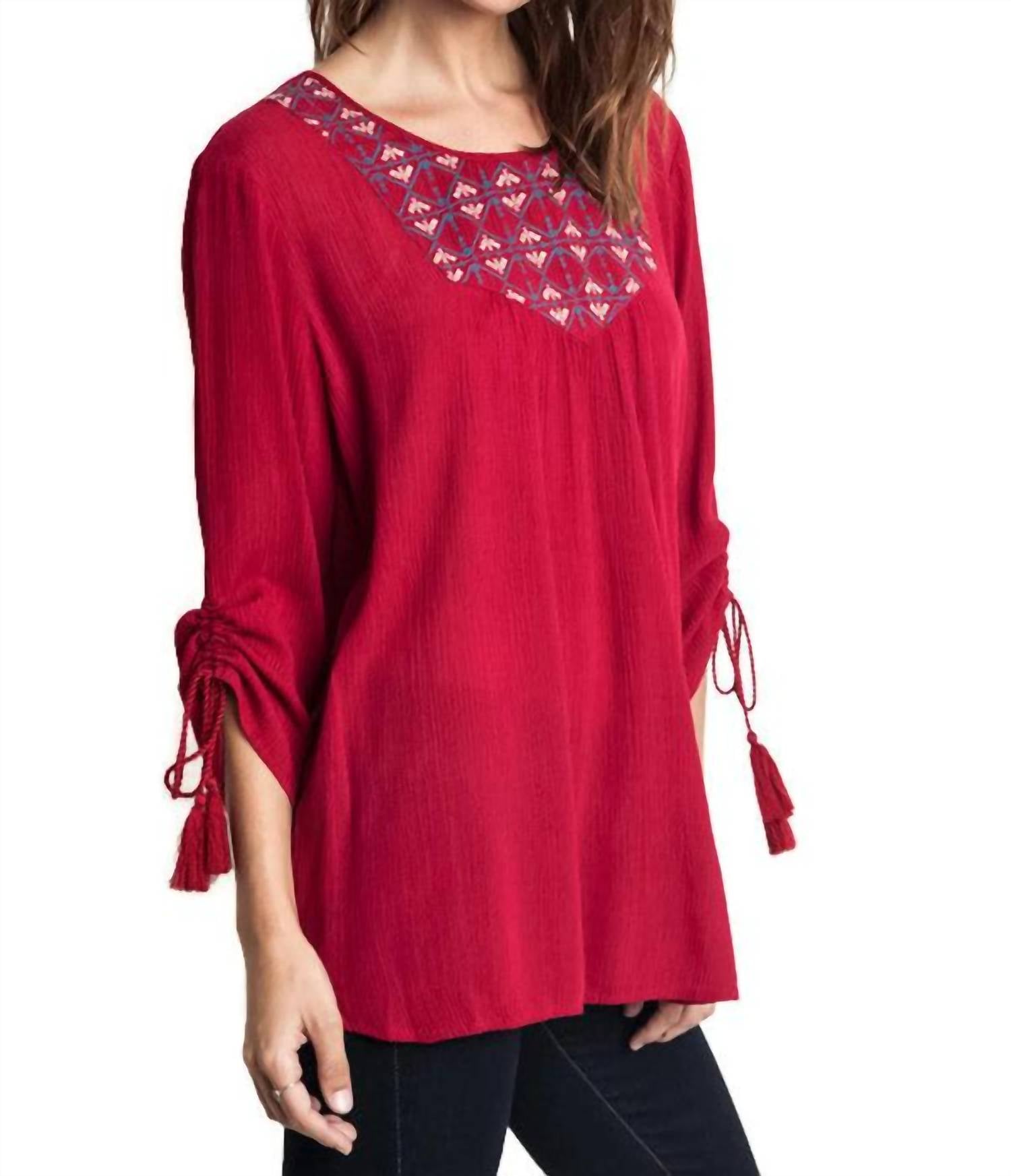 Umgee - Embroidered Baby Doll Top