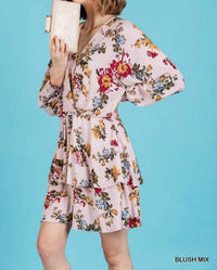 Umgee - Floral Tiered Ruffle Hem Dress