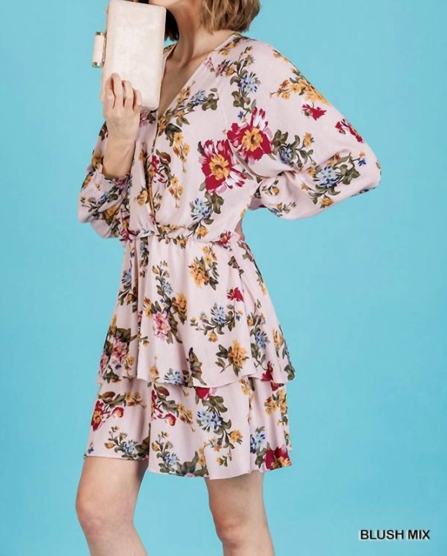 Umgee - Floral Tiered Ruffle Hem Dress