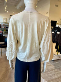 STATESIDE Women's Mock Neck Dolman Top in cream - women's blouse - alternate view