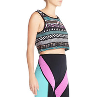 PERSONAL BEST SLEEVELESS GEOMETRIC TANK CROP TOP