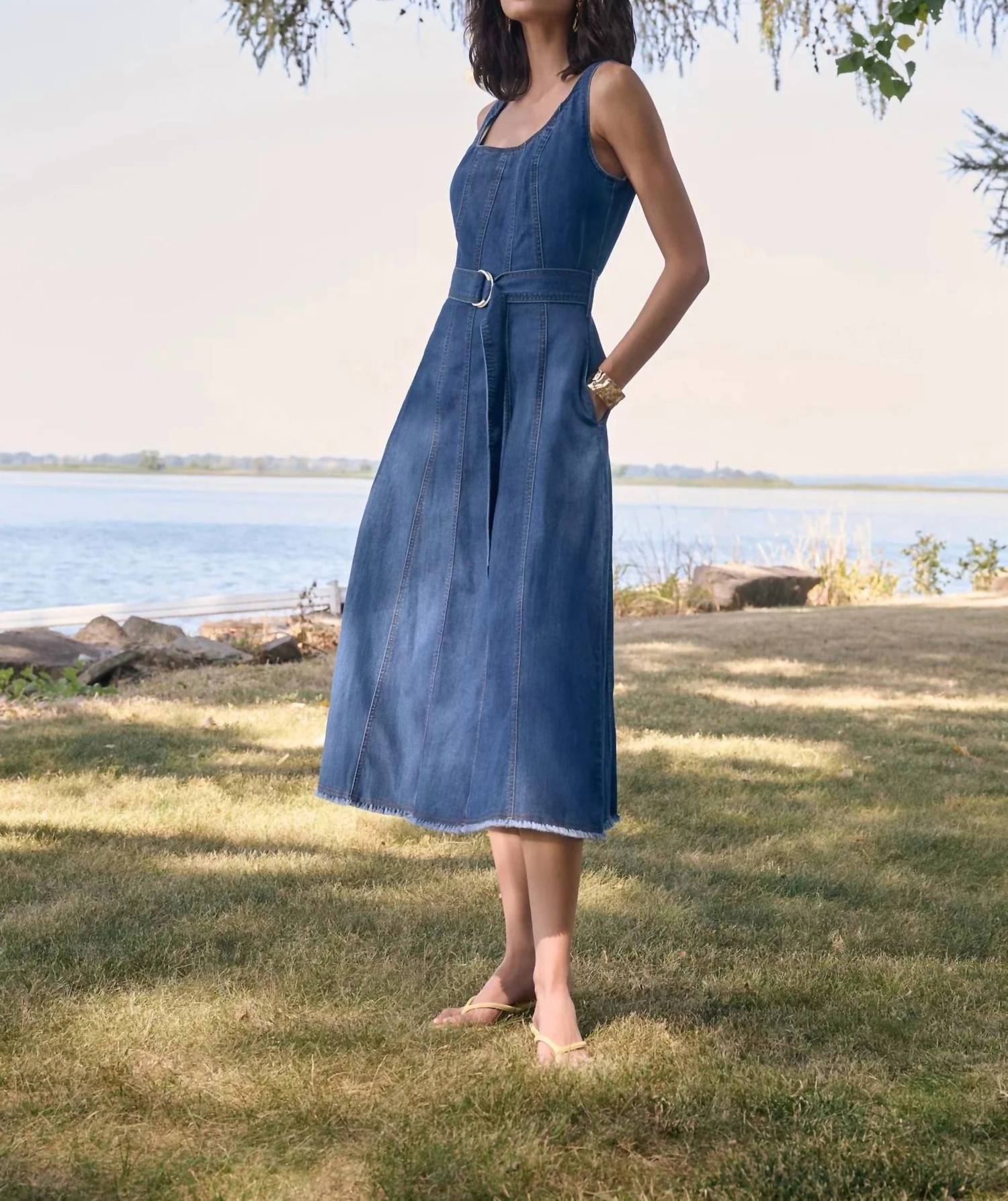 Joseph Ribkoff - Belted Midi A-line Dress
