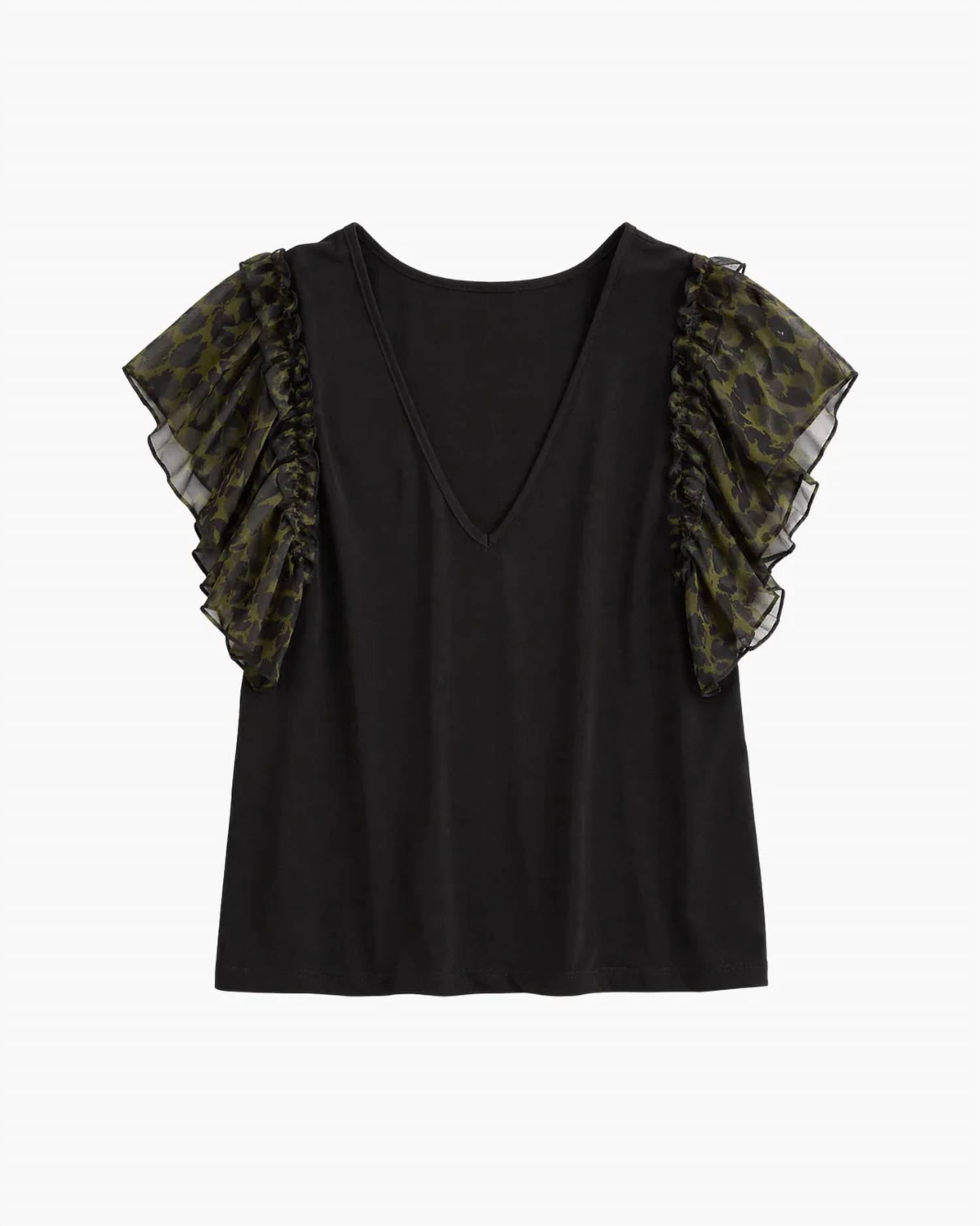 Ramy Brook - Lysette V- Neck Flutter Sleeve Top