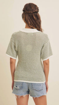 In February - Lightweight Boucle Stripe Sweater