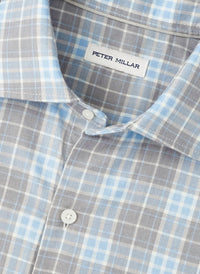 PETER MILLAR Big Bear Performance Flannel Shirt in gale grey - men's shirt - alternate view