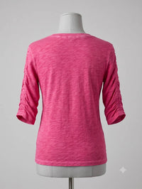 Elliott Lauren - Crew Neck Ruched Sleeve Tee