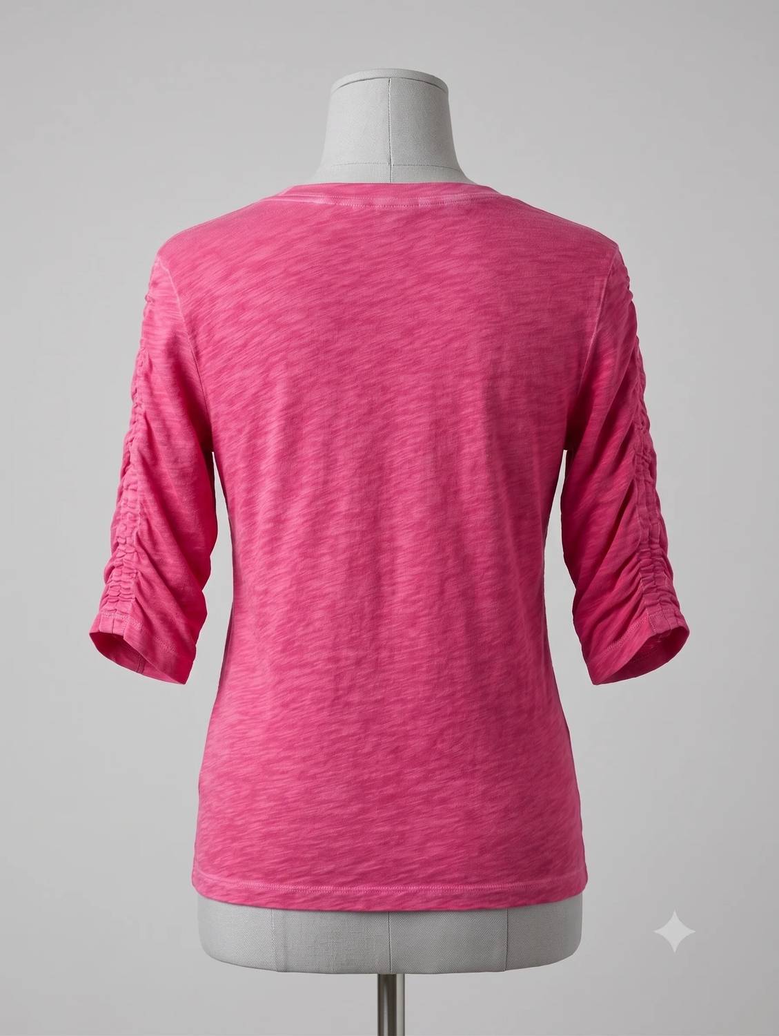 Elliott Lauren - Crew Neck Ruched Sleeve Tee
