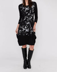 Dolcezza - Knit Brush Stroke Print Dress