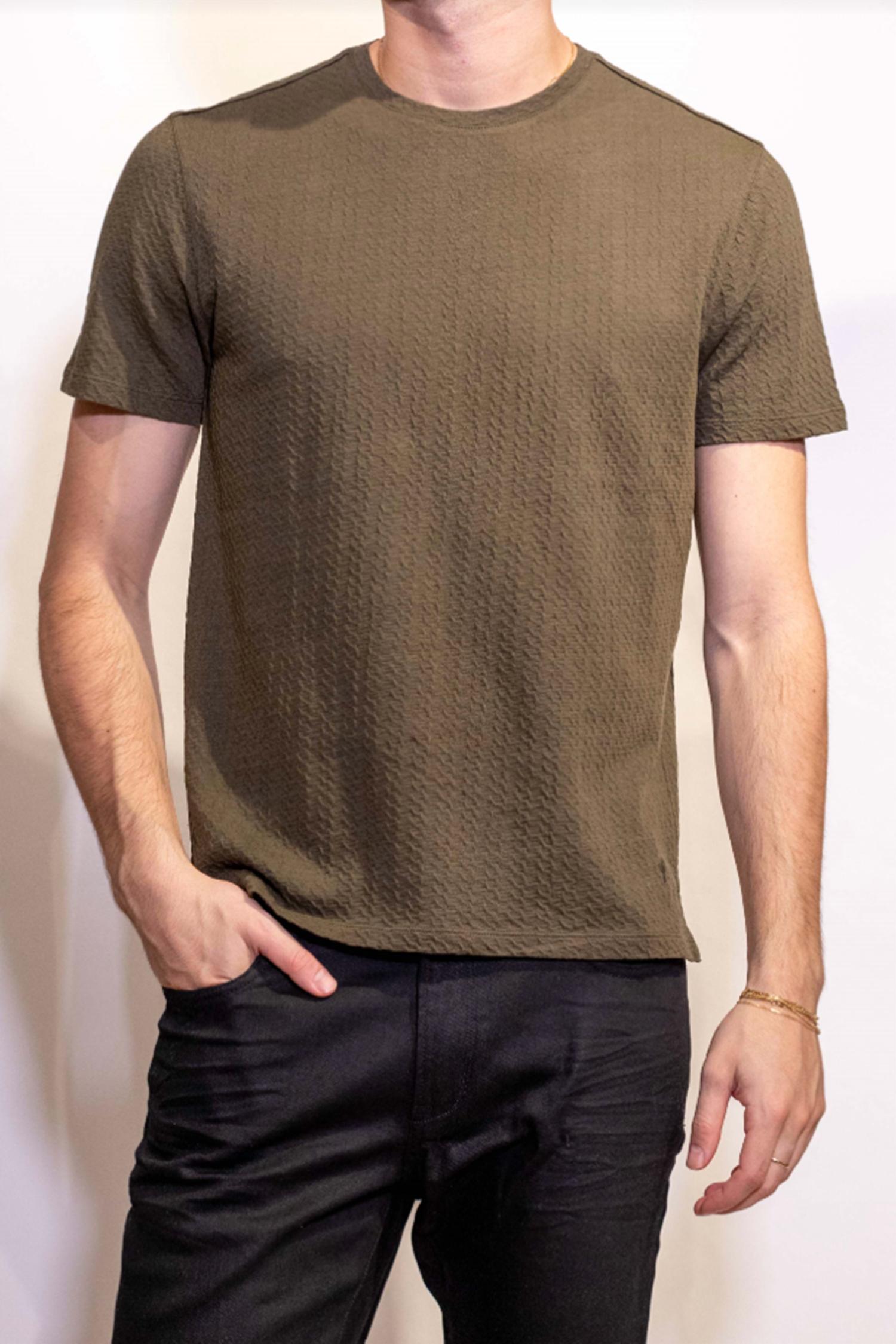 John Varvatos - Brasse Short Sleeve Chain Texture Crew Neck Tee