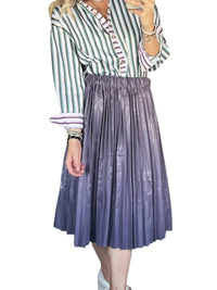 Buru - Faux Croc Pleated Skirt