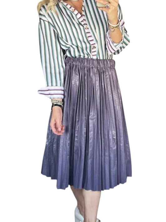 Buru - Faux Croc Pleated Skirt