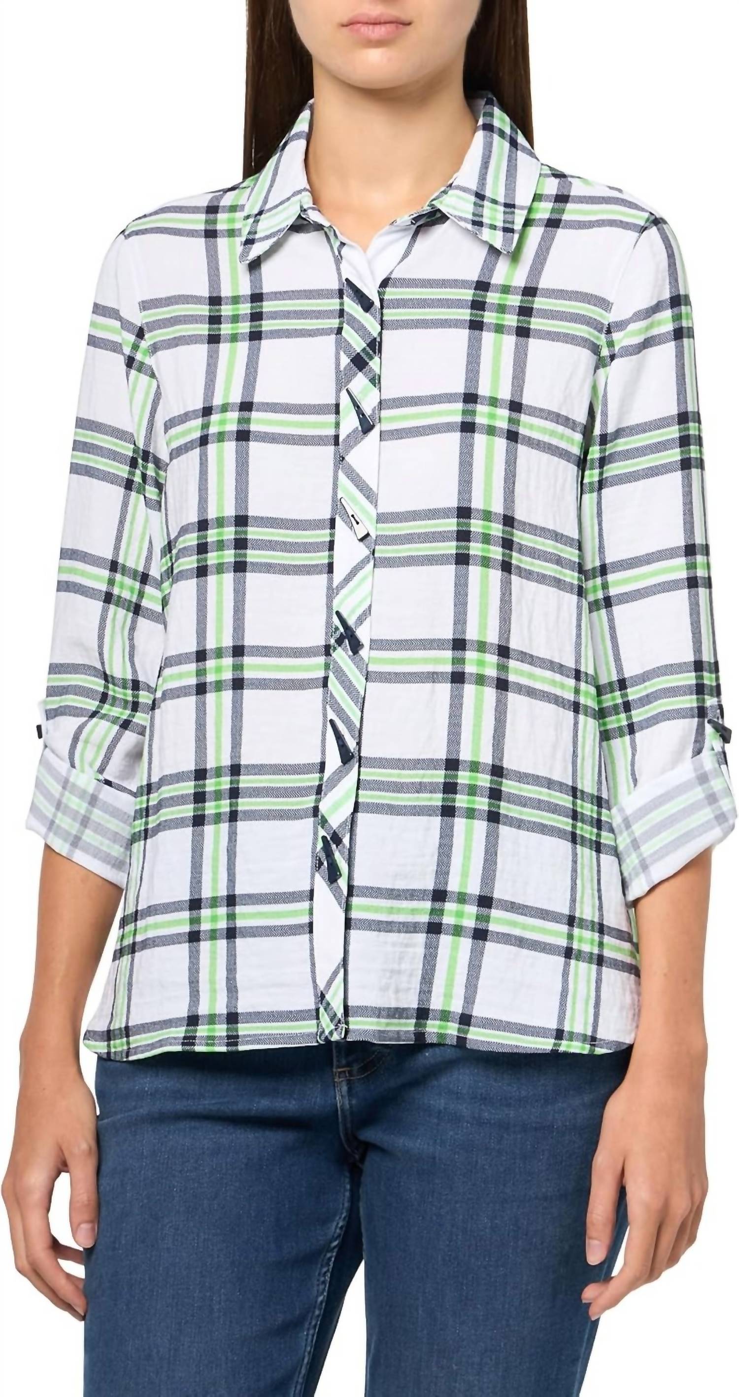 Multiples - Plaid Button Down Shirt