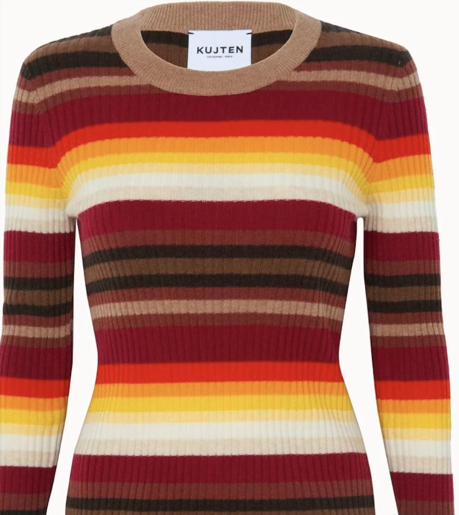 Kujten Women's Harper Top in multi - women's long sleeve top - detail view