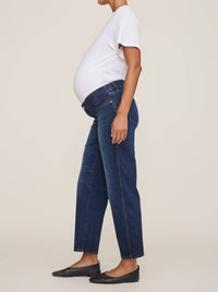 DL1961 - Women's Thea Boyfriend Relaxed Tapered Jeans - Maternity in bluff - women's jeans - detail view