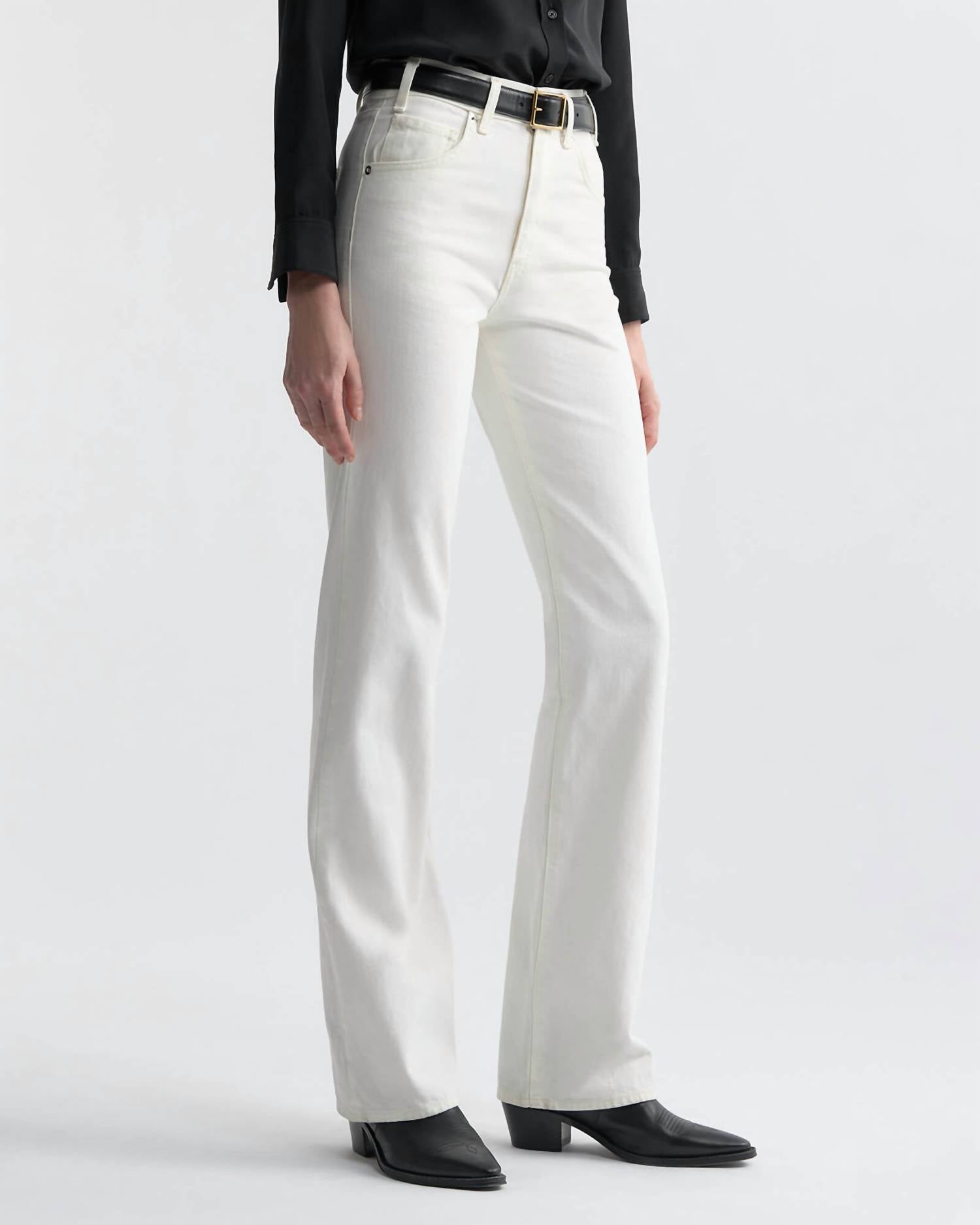 NILI LOTAN Joan Straight-leg Jean in cream - women's jeans - alternate view