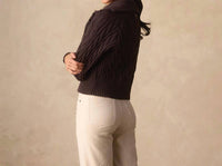 The Normal Brand Lola Everyday Quarter Zip Sweater in brown - women's sweater - alternate view