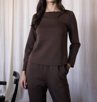 P.Cill - Vera Butter Modal Boat Neck Top