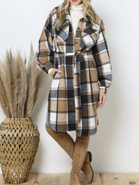 Blue B - Neive Plaid Tie Front Shacket