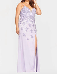 Faviana - Tulle Long With Lace Prom Dress - Plus