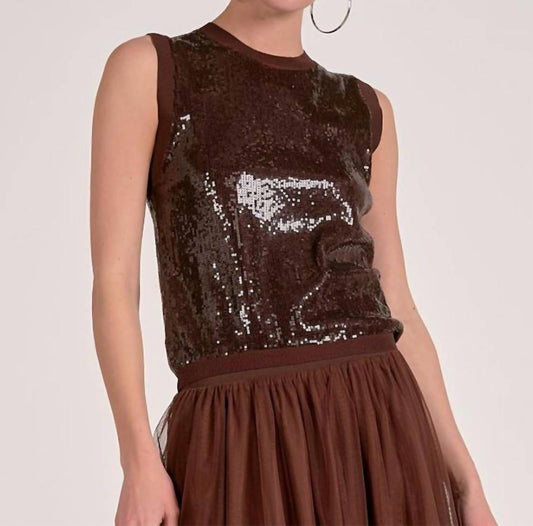 Elan - Sparkle Sleeveless Tank Top