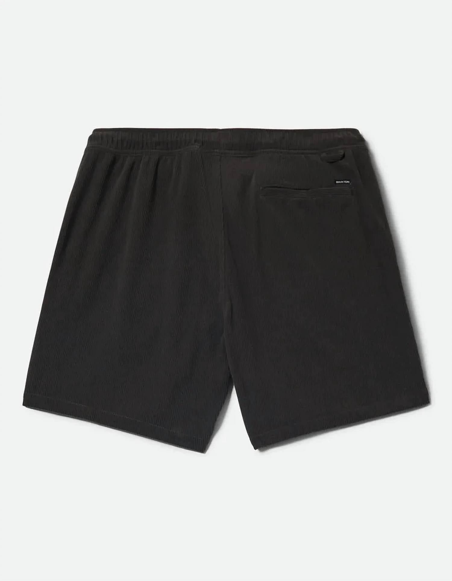 Brixton Men's Everyday Madrid II Corduroy Short in black - men's shorts - detail view