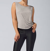 HEROINE SPORT Jersey Base Tank Top in heather grey - women's tank top