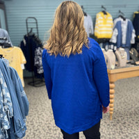Multiples Jacquard Tank Top And Knit Jacket Set in royal - women's jacket - alternate view