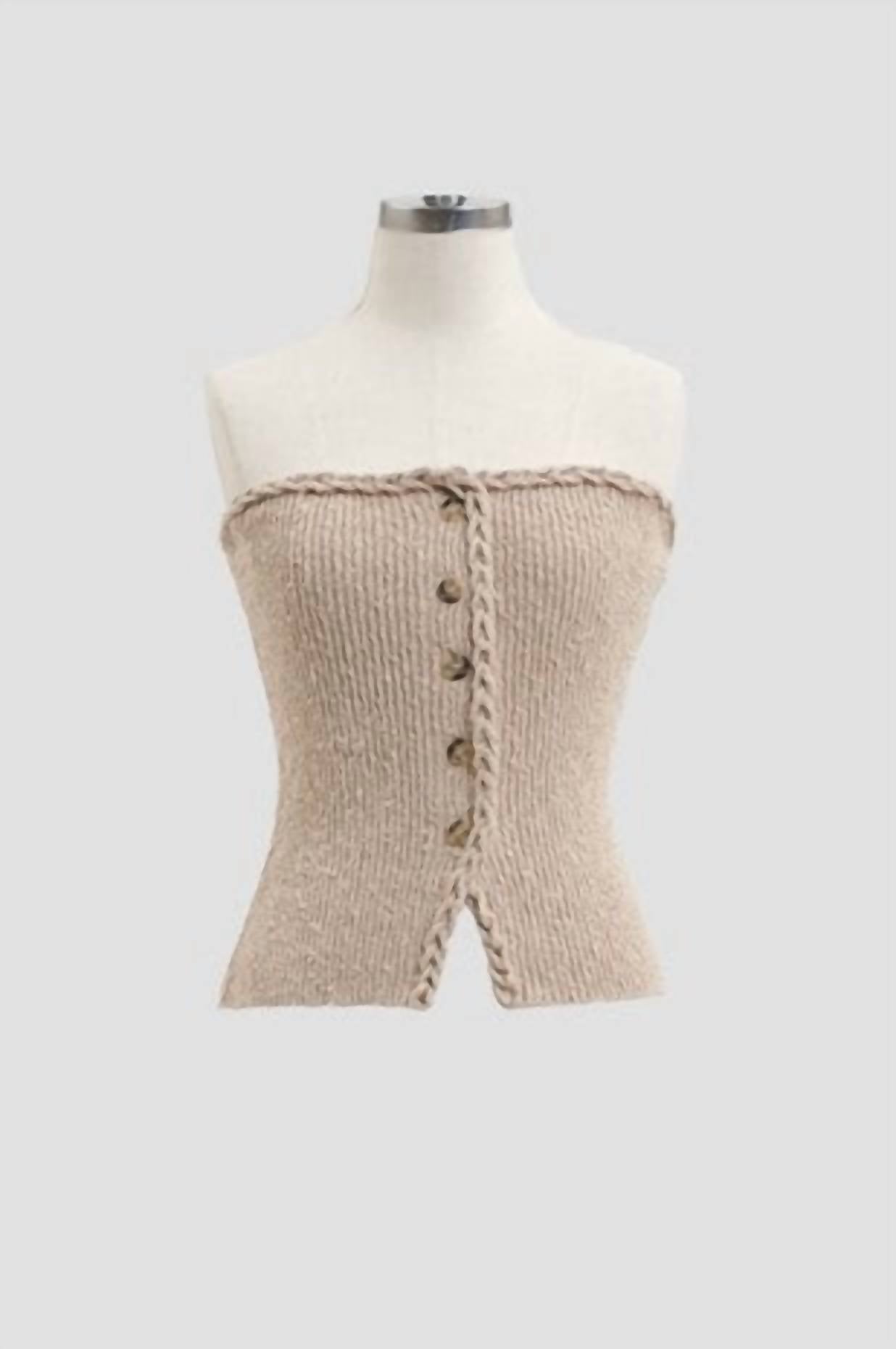 Moon River - Braided Sleeveless Sweater Top