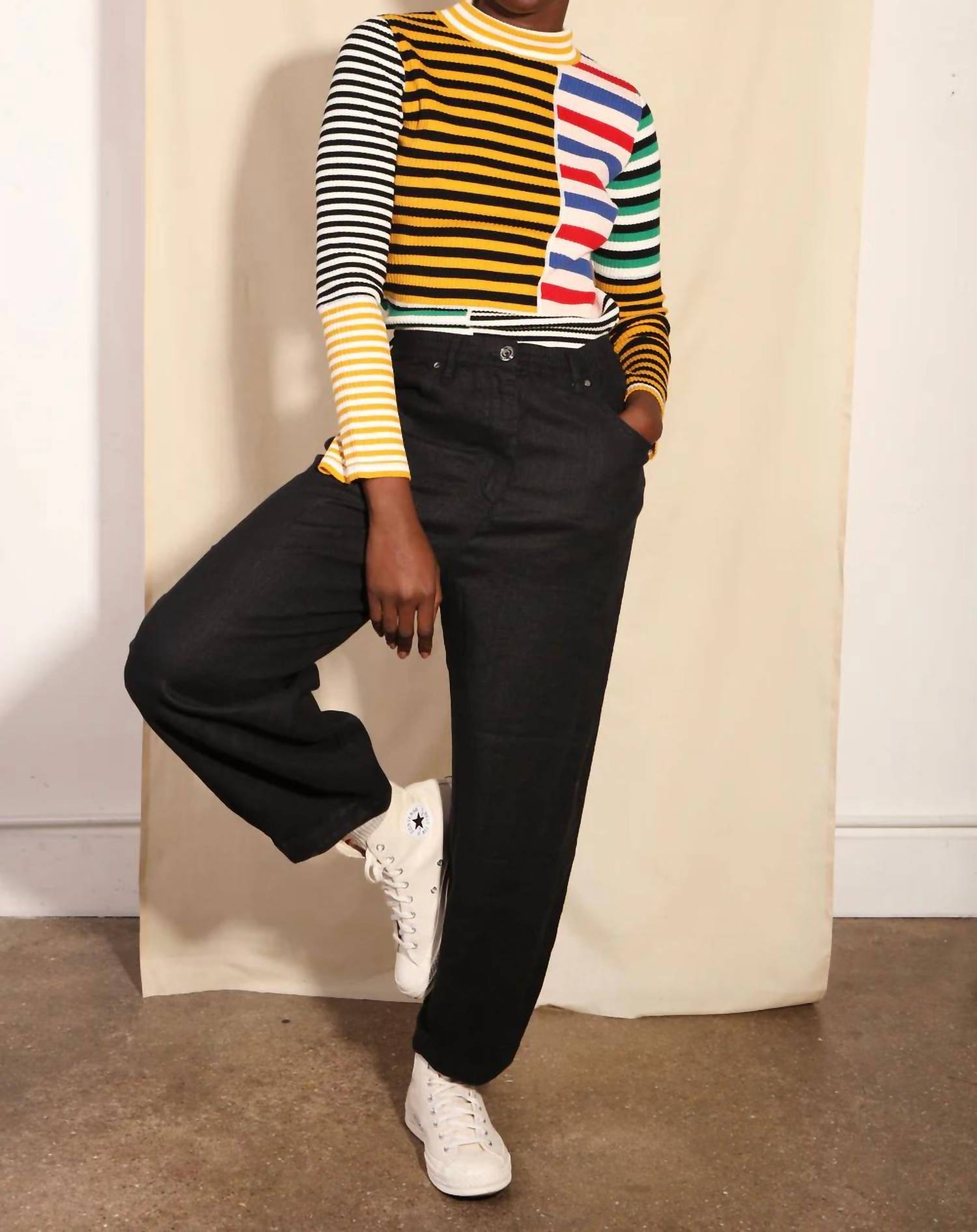 L.F. Markey - Cecil Stripe High Neck Top