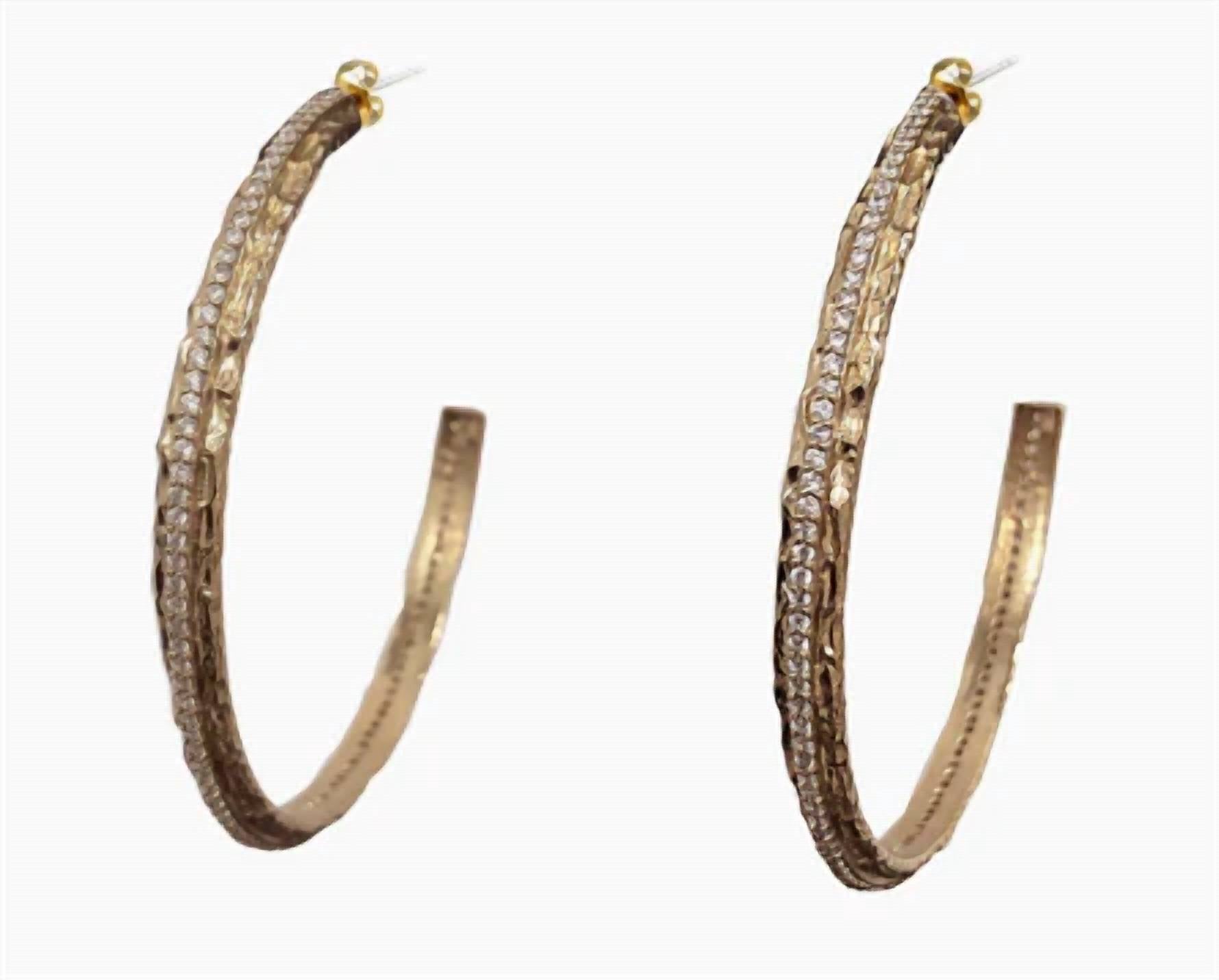 Tat2 Designs - Women's Egy Crystal Thin 2" Hoops