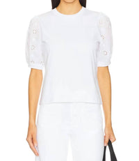 Frame - Lace Sleeve Tee
