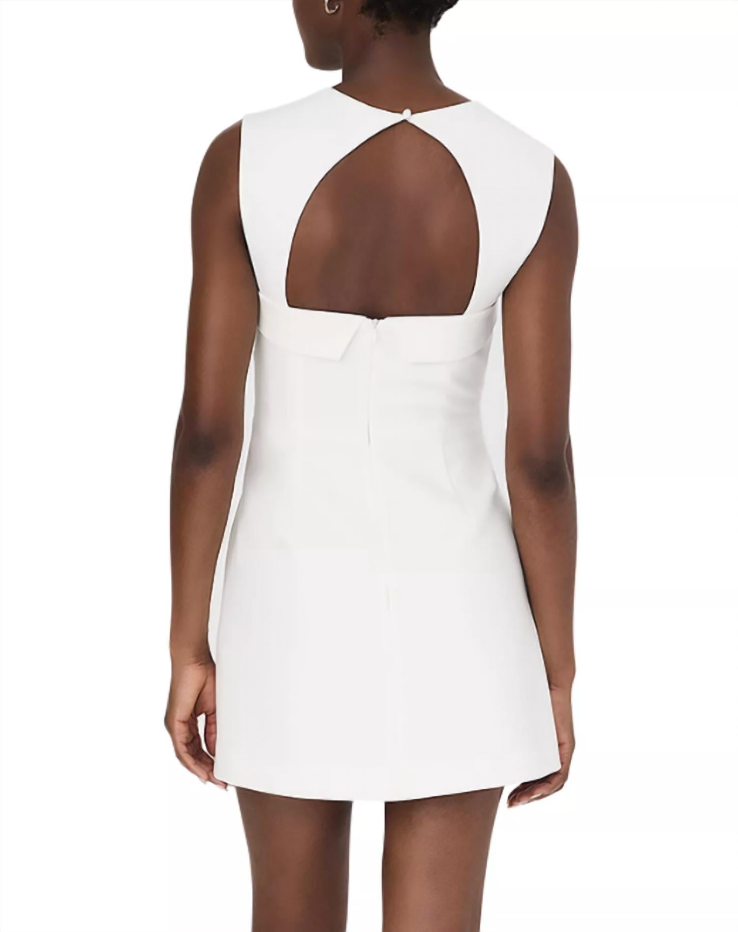 FRENCH CONNECTION Whisper Ruth Square Neck Dress in summer white - women's dress - detail view