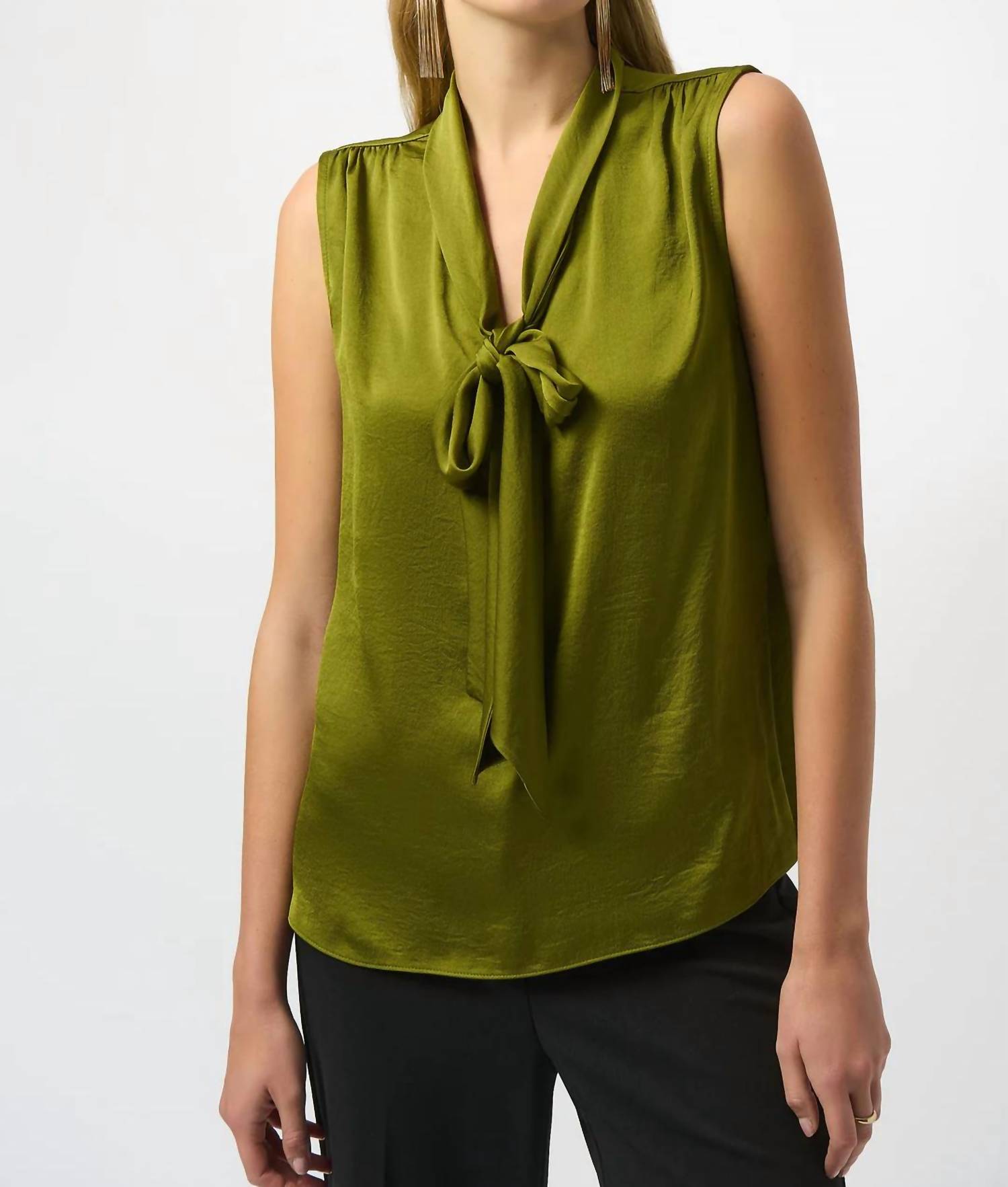 Joseph Ribkoff - V Neck With Tie Sleeveless Top
