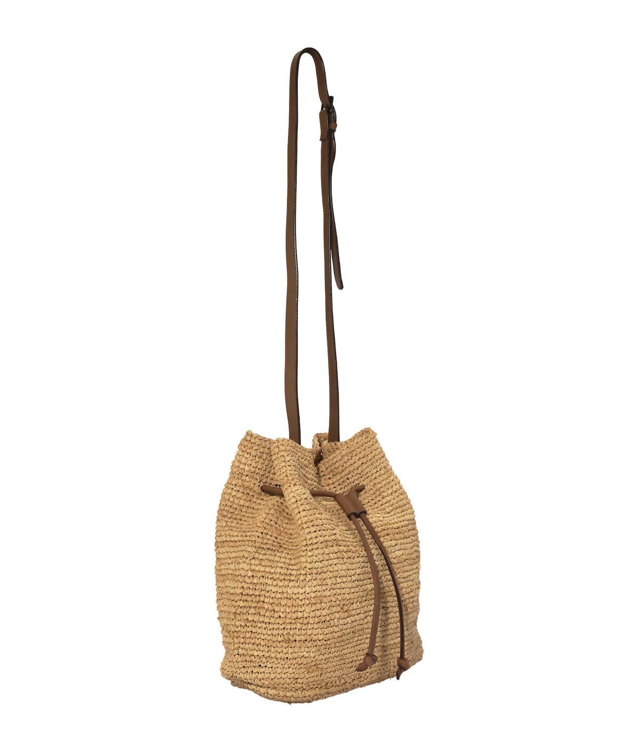 Faherty - Women's Raffia Drawstring Bucket Bag