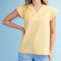 Gigio - Trapunto Stitched V Neck Blouse