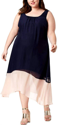Love Squared - Trendy Plus Size Colorblocked Maxi Dress