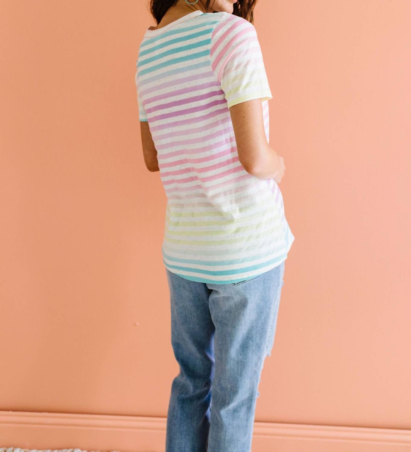 Striped V-Neck Tee
