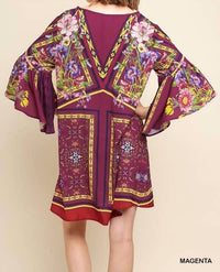 Umgee - Floral Ruffle Sleeve Dress