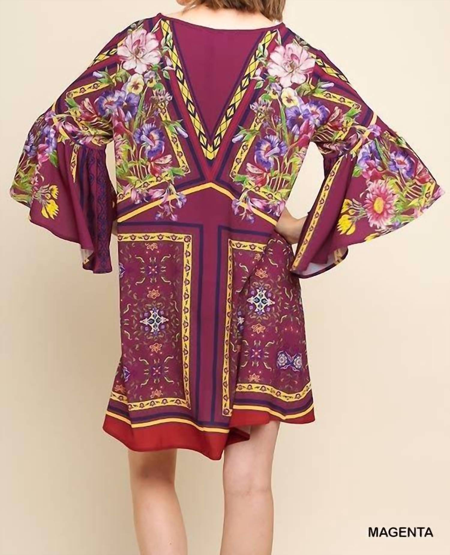 Umgee - Floral Ruffle Sleeve Dress
