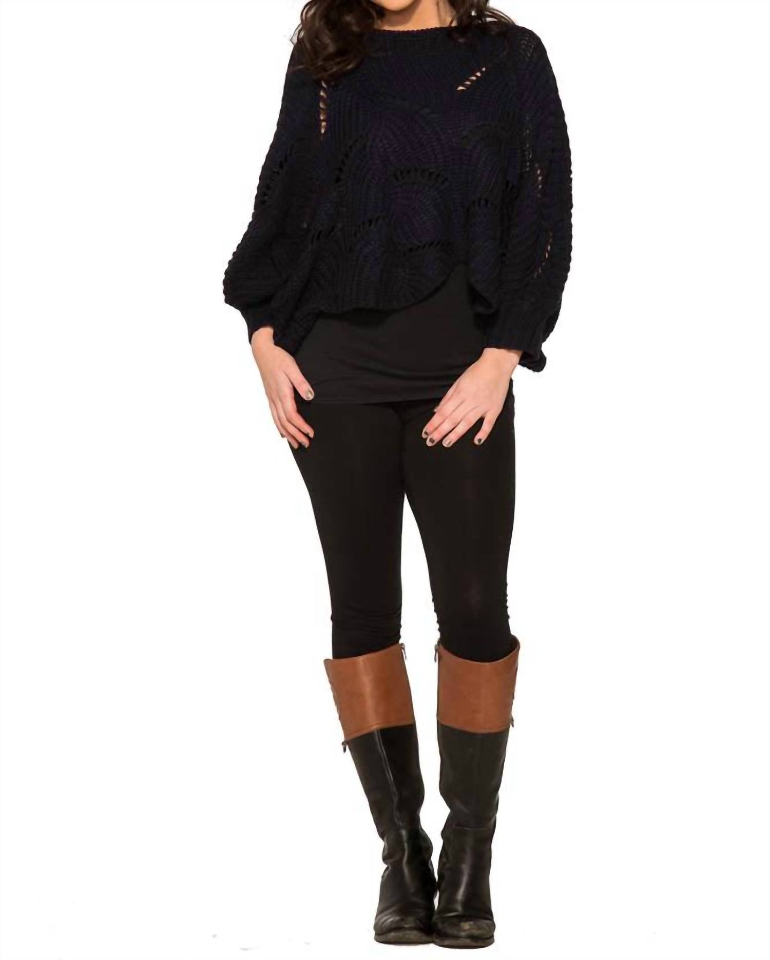 Orchid Bloom - Cordelia Knitted Poncho Sweater