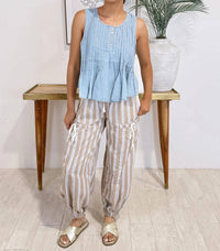 Ee:Some - Pleated Sleeveless Blouse