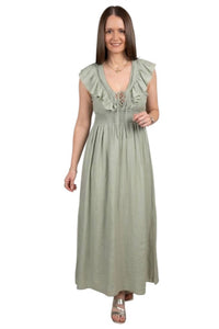 Hem & Thread - Ruffled Shoulder Strap Midi Dress