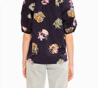 Nic + Zoe Women's Bess Bright Spot Top in indigo multi - women's top - detail view